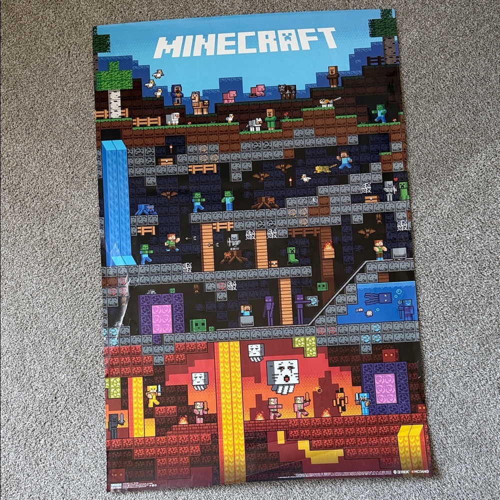 Minecraft Pixel World Poster